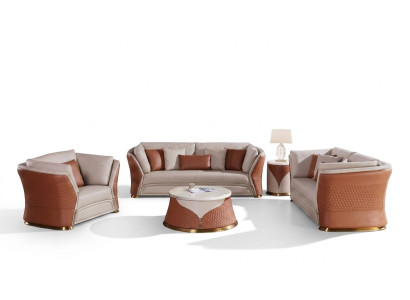 Dzīvojamā telpa Dīvāni Dīvāns Polster Sofa 3-vietīgs komplekts Ādas dīvāns Moderns Jauns