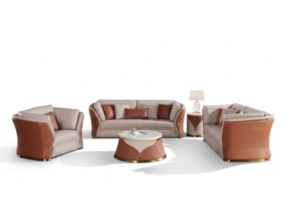 Dzīvojamā sofa polsteris dīvāns komplektā (3+2+1 vietu) blakus galdiņš sofabbateiks.