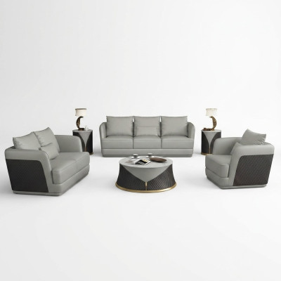 Ganrīts 3+2+1 sēdvietu galds 2x papildgaldu mājokļa zona sofa dīvāns 6 daļas.