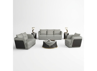 Ganrīts 3+2+1 sēdvietu galds 2x papildgaldu mājokļa zona sofa dīvāns 6 daļas.