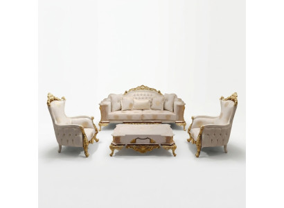 Sofas komplekts 3311 divvietīgs dīvāns dzīvojamā istabā Chesterfield krēsls audums jauns