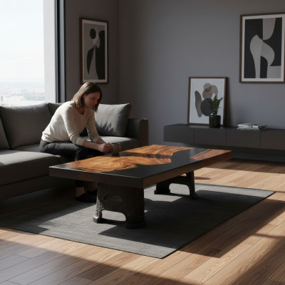 Couchtisch River Table Massiv Tische 100x60 Flusstisch Echtes Holz -> Upes Galds River Table Masīvie Galdi 100x60 Upju Galds Reāla Koka