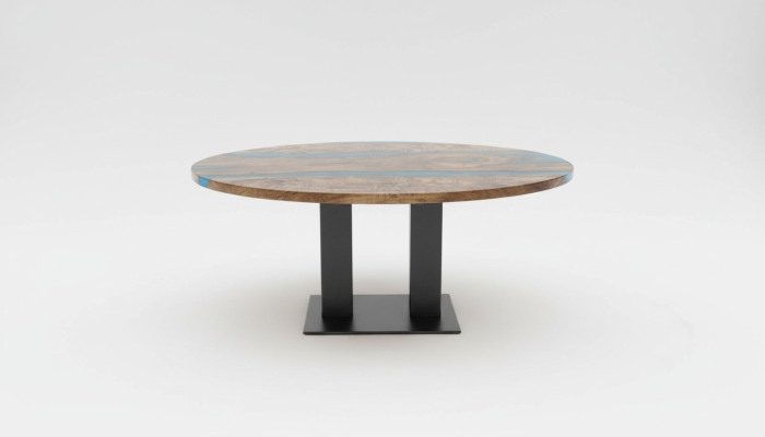 Apgalda galdu River Table Reāla koka upes galds 150cm galdam epoksīda sveķiem