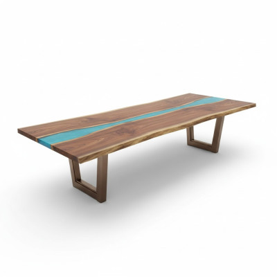 Ēdamgalda River Table īsts koks Flusstisch 260x100 Masīvi galdi