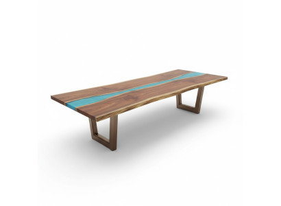 Ēdamgalda River Table īsts koks Flusstisch 260x100 Masīvi galdi