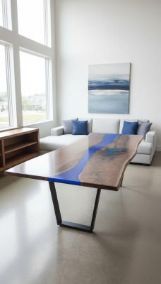 Ēdamgalds Jūra Ūdens upe Reāla koksnes upes galds 260x100 galdi