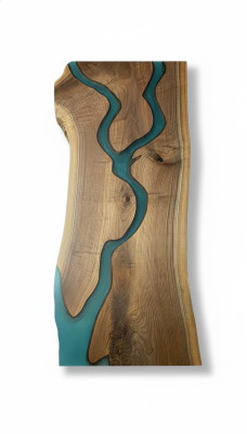 Ēdamgalda River Table Reāls koks Dekora upes galds Masīvs Epoksīda sveķi Galdi