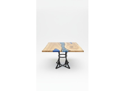Ēdamgalds River Table Reāla koka upes galds 110x110 Masīvie galdi.