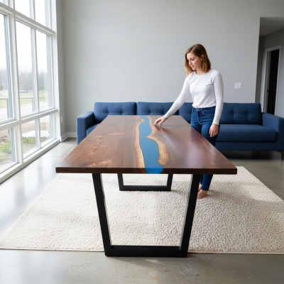 Epoksīda smilšlējgrauds River Table Solid 240x100 Upes galds Jauns Reāls