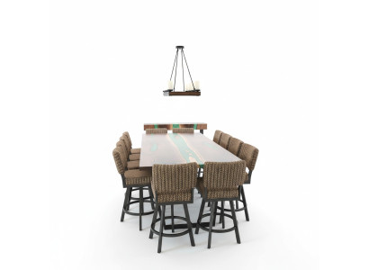 Ēdamgalds River Table Masīvie galdi 240x100 Upe galds Epoksīda smaile jūra Ūdenskritums