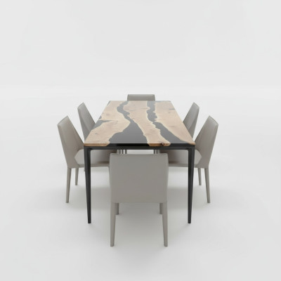 Gultas galds Black River Table Reāla koka upes galds 220x90 Galdi Epoxy Resins Jauns