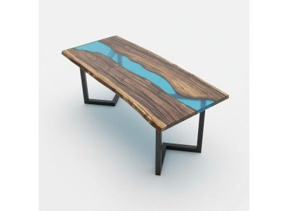 Galds River Table, masīvs, galdi 100x50, upes galds jūra ūdenskritums