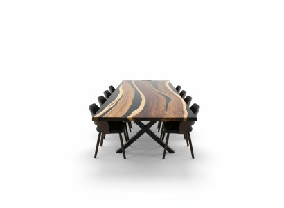 Konferences sapulce River Table Reāls koks Epoksīda smiltsērkšķa galdiem