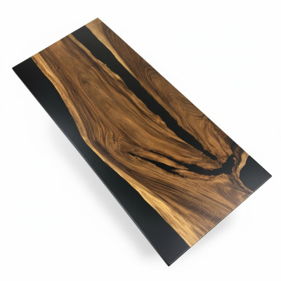 ēstgalds Black River galda īsts koks 220x95 galds epoksīda sveķos jauns