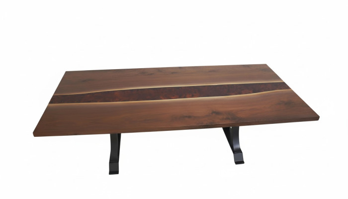 Epoksīda sveķu ēdamgalds Reāls koks Masīvās mēbeles Ūdenskrituma epoksīda galds 240x100cm