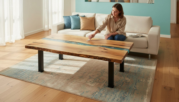 Papildu galds Soļļ galds Epoxy mēbeles Dizainera galds epoksīda sveķošanas tāfelis 120x70cm