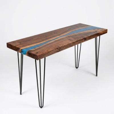 Konsolentisch Sideboard Reāla koka dizaineru galdi Epoksīda svešu upju ūdenskritums