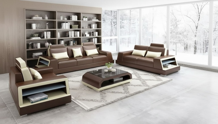 Sofas komplekts 3-vietīga dīvāns galds no ādas mūsdienīgs dīvāns dīvāns iekārta istabas pie mājas