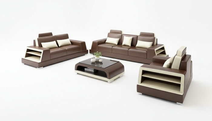 Sofas komplekts 3-vietīga dīvāns galds no ādas mūsdienīgs dīvāns dīvāns iekārta istabas pie mājas