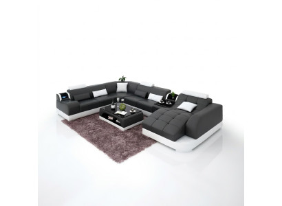 Dzīvojamā istaba Dizaina Stūra Sofa Mēbeles Moderns Stūra Dīvāns Ādas Pārklājums Dīvāns