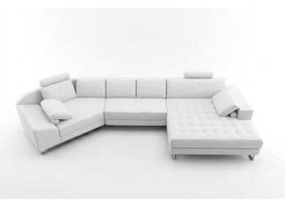 Mūsdienīgs stūra dīvāns U formas ādas dīvāns stūra sofa ar pārklājumu dizainera dīvāns.