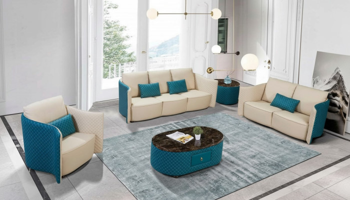 Ādas dīvāns Dīvāns Sofa dizainera mēbeļu komplekts 2 gabalos sofassemblējaīstis&eacute;zguitati.