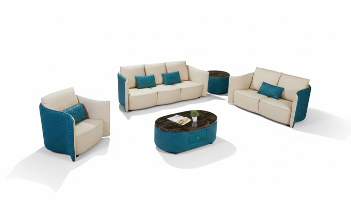 Ādas dīvāns Dīvāns Sofa dizainera mēbeļu komplekts 2 gabalos sofassemblējaīstis&eacute;zguitati.