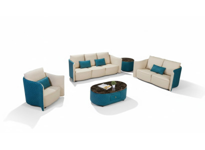 Ādas dīvāns Dīvāns Sofa dizainera mēbeļu komplekts 2 gabalos sofassemblējaīstis&eacute;zguitati.