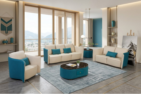 Trīsvietīga itāļu stila sofa 3-vietīga moderna ādas sofa dīvāns