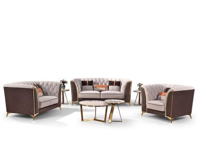 Sofasets ar 3 sēdvietām, moderns ādas dīvāns, dizaina dīvāns, jauns.