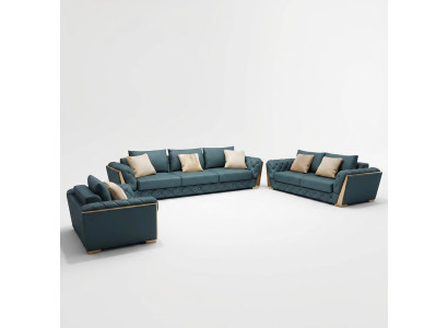 Mūsdienīga 3-vietīga dīvāna dzīvojamo telpu dizaineru sofa - jauni sēdekļa polsteri
