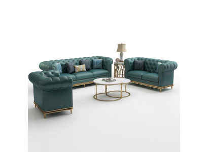 Ādas dīvāns Sofa Chesterfield Dīvāni Dīvāns Mīka polsteris Ādas dīvāns Dzīvojamā istaba