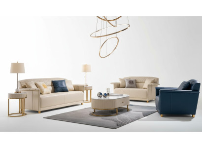 Dzīvojamā istabas dizainera dīvāns dīvāngarnitūra 3+2+1 sēdētājs ādas dīvāns moderns