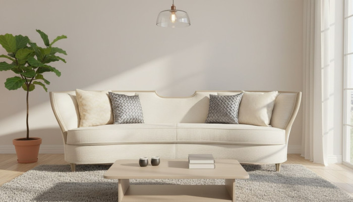 Sofas komplekts ar 4 sēdvietām, krēslu un mīksto dīvānu.