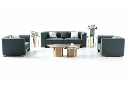 Sofasets 3 vietu komplektā, 2 galds, 2 galda darbi, luksusa mēbeles 7 gabalos, jaunas
