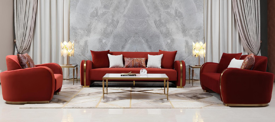 Sofas komplekts 3 vietām dizaina dīvāns Luxus grupā jaunais apmetnis