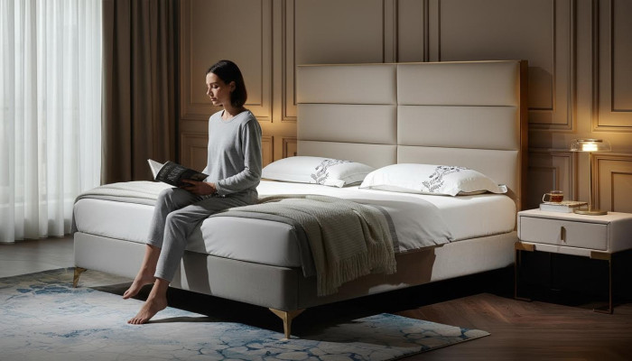 Gulta Lauko gulta Dizains Luksus Luksuss Polsterbett Designbett Tekstils Gultas Dubultgulta