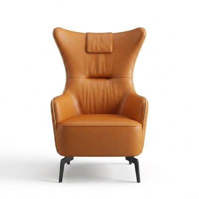 Oranžs krēsls ādas krēsls 76 x 80 cm vienvietīgs luksus dizaina mēbele