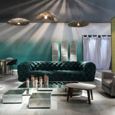 Chesterfield XXL četrvietīgais luksusa kafejnīcas dīvāns Luxury Lounge Club.
