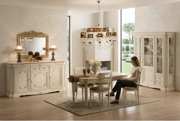 Ēdamistabas komplektā komplektā komplektā 7 gab. galds galdi Luxury wood mēbeles jauni.
