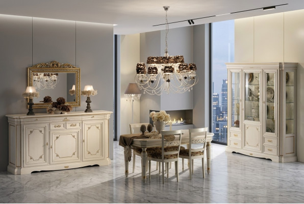 Ēdamistabas komplektā komplektā komplektā 7 gab. galds galdi Luxury wood mēbeles jauni.