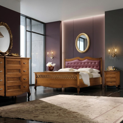Itāļu dizainera guļamistabas gulta 2x naktsgalda komoda 4 gab. komplekts jauns