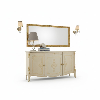 Kumode ar spoguli, koka kommodes mēbeles skapis guļamistabā melns sideboards.