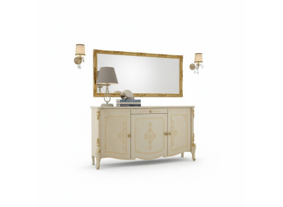Kumode ar spoguli, koka kommodes mēbeles skapis guļamistabā melns sideboards.