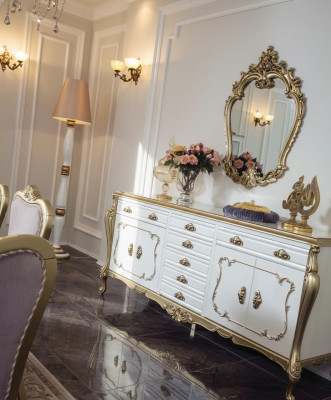 Sideboard Kommoden Anrichte Möbel Schrank Garnitur Set 2tlg Kommode Spiegel Neu  Komodas Komodes galds Skapis komplekts 2 gab. Komoda Spogulis Jauns