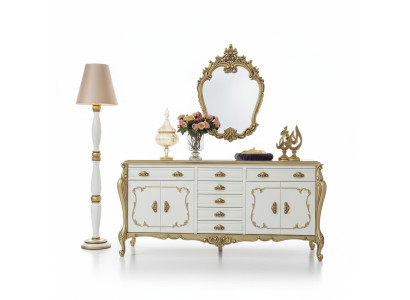 Sideboard Kommoden Anrichte Möbel Schrank Garnitur Set 2tlg Kommode Spiegel Neu  Komodas Komodes galds Skapis komplekts 2 gab. Komoda Spogulis Jauns