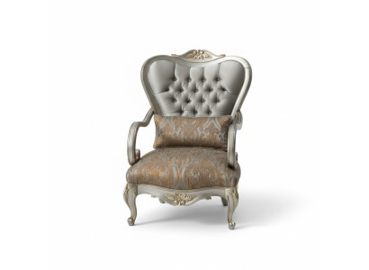 Sudraba Chesterfield krēsla Franču stila mēbeles krēsla vienvietīgs kokaściešs