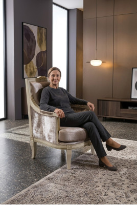 Krēsls Art déco Relaksējošs audums Lounge Tekstils Sēdētājs Luksusa Sēdvieta Poliesters