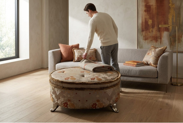 Ovālas galdiņš Chesterfield polster hokeris sarunas hokerim Sofa blakus apaļš