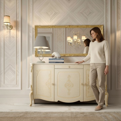 Sideboard Spiegel Galds Sideboard koksējums Mākslas mēbeles Stils Komoda komplekts 2 gab.
